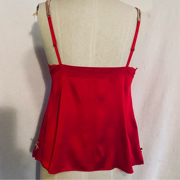 Heidi Klum Sm red stretch silk and lace . camisole - Picture 4 of 9